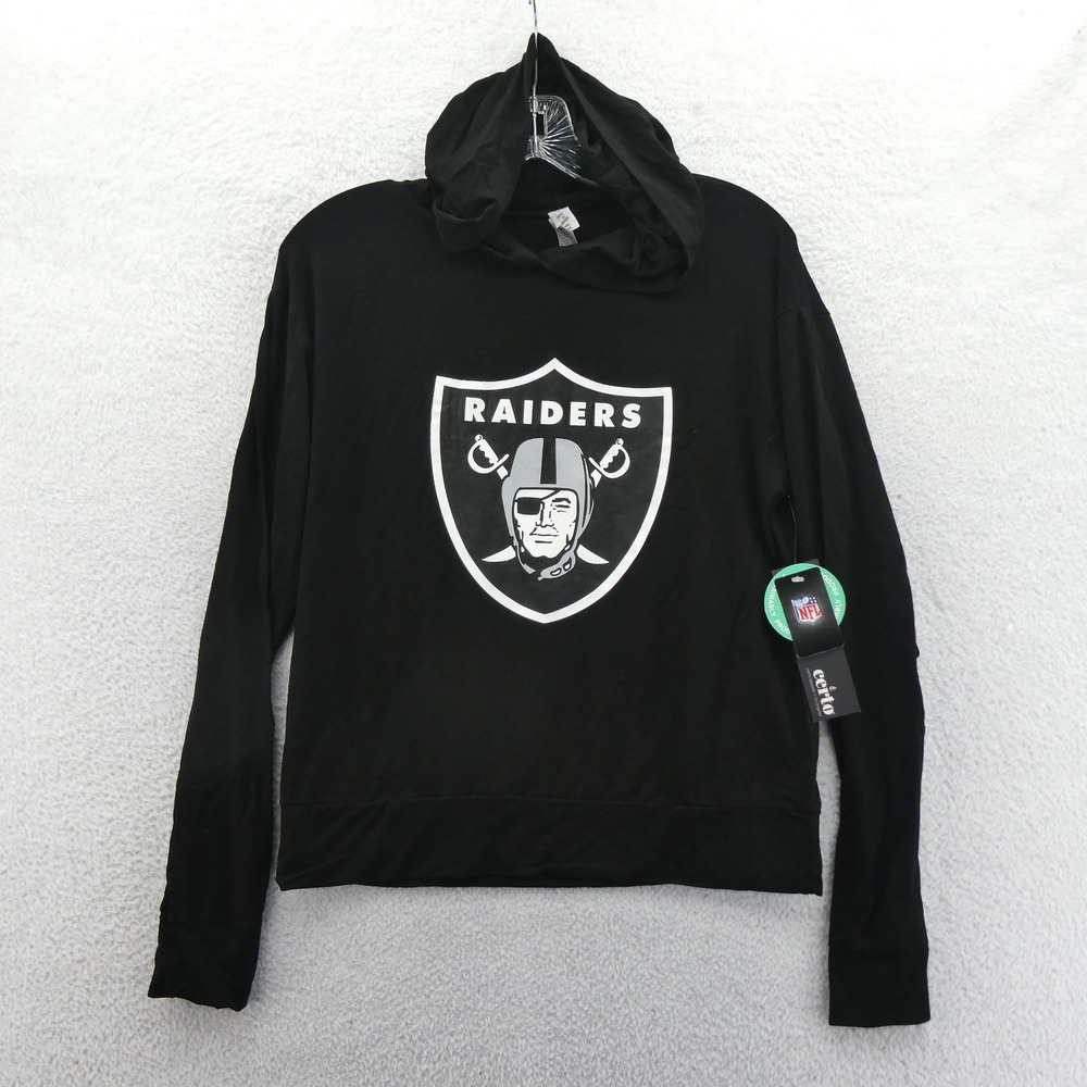 Certo Hoodie‎ Women Medium Las Vegas Raiders Black Long Sleeve Graphic NFL Logo